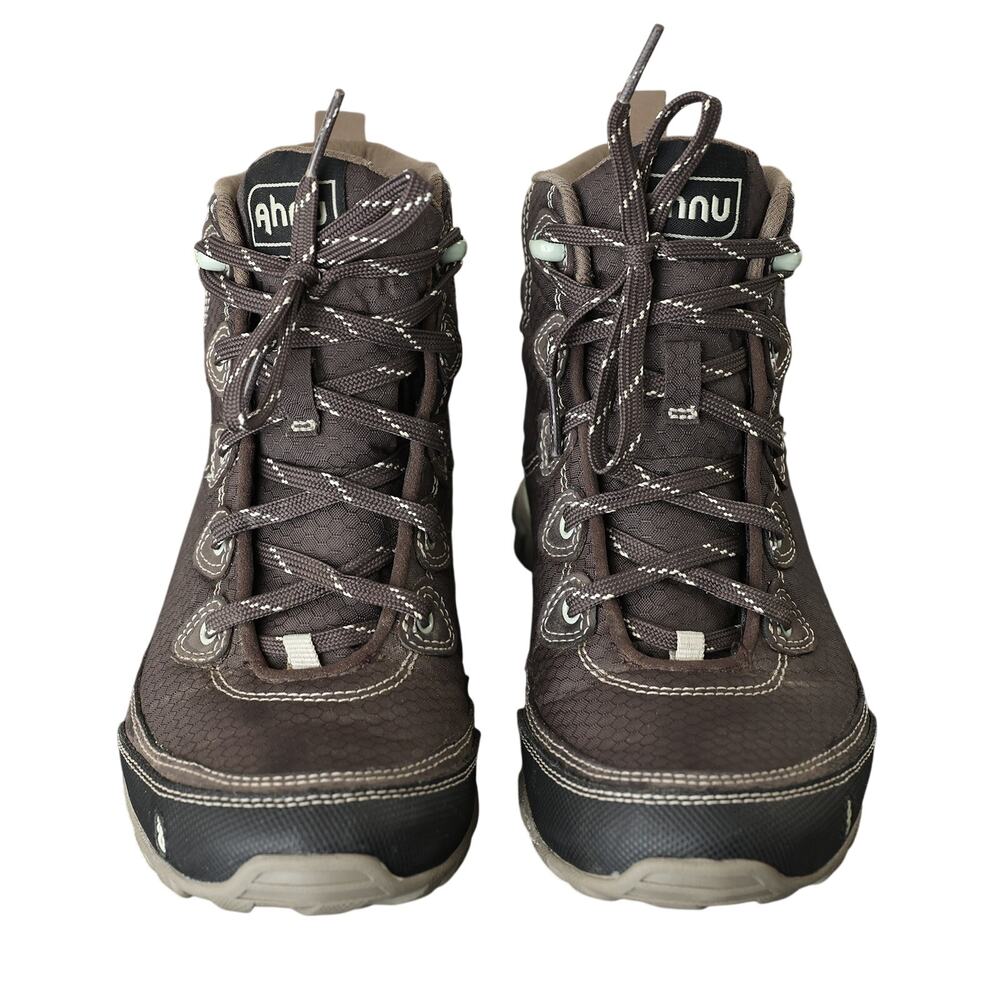 Brown/Mint Ahnu Sugarpine Waterproof Mulch Boots - Size 5.5 View 4